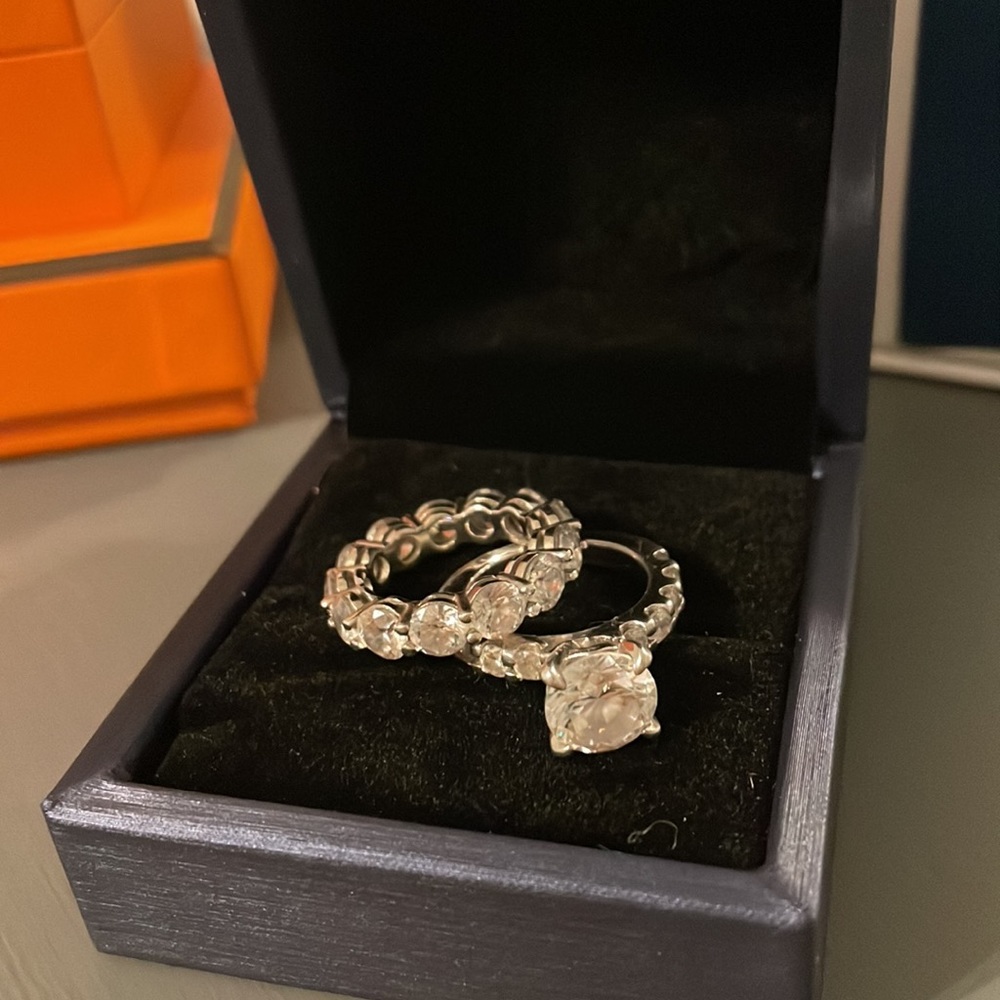3 carrot Diamond ring engagement ring and wedding band set